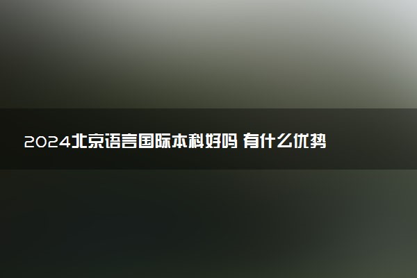 2024北京语言国际本科好吗 有什么优势