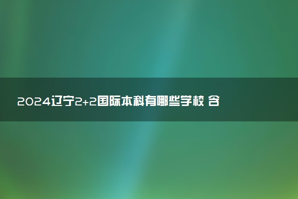 2024辽宁2+2国际本科有哪些学校 含金量高吗