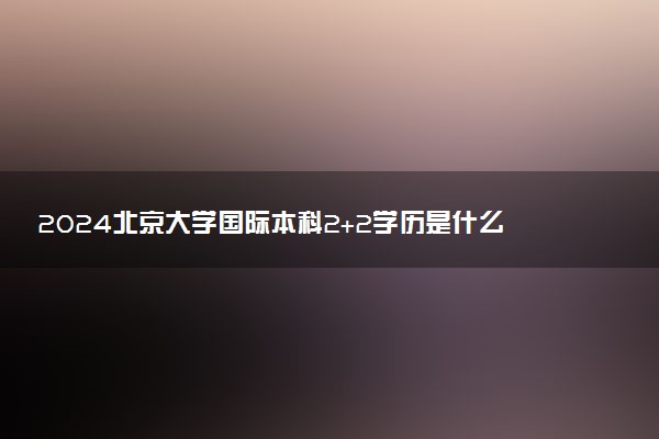2024北京大学国际本科2+2学历是什么 含金量咋样