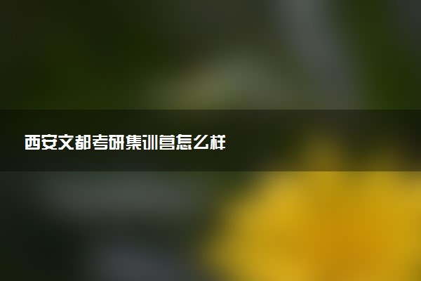 西安文都考研集训营怎么样