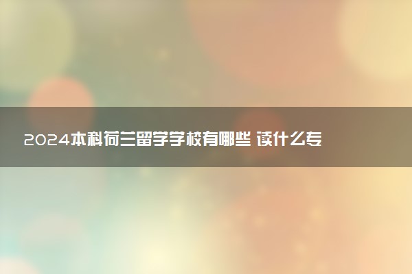 2024本科荷兰留学学校有哪些 读什么专业好