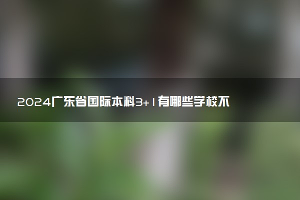 2024广东省国际本科3+1有哪些学校不岀国的 值得读吗