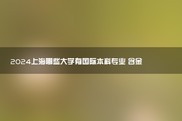 2024上海哪些大学有国际本科专业 含金量咋样