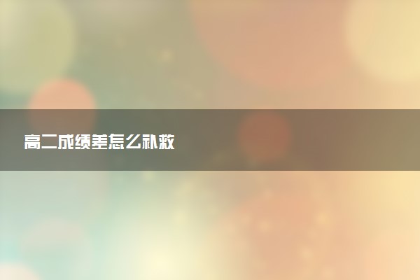 高二成绩差怎么补救
