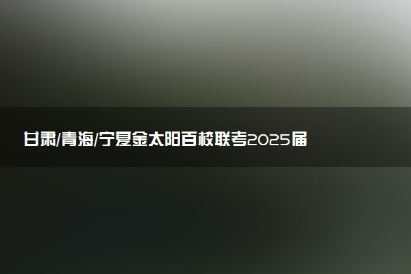 甘肃/青海/宁夏金太阳百校联考2025届高三11月联考试题及答案汇总