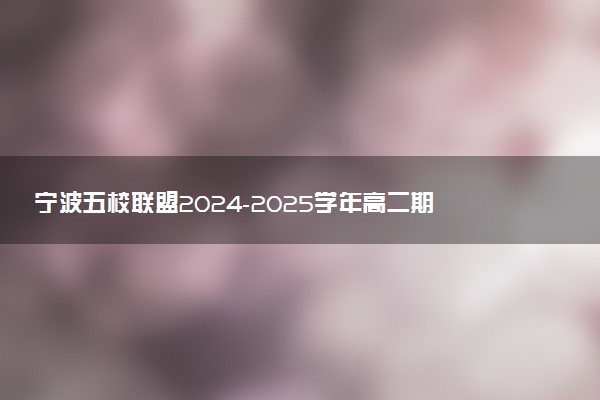 宁波五校联盟2024-2025学年高二期中试题及答案汇总