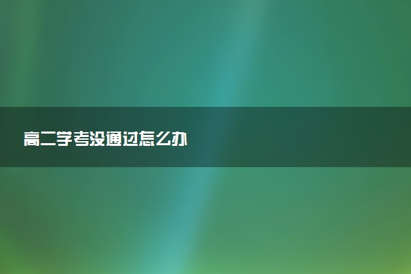 高二学考没通过怎么办