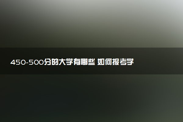 450-500分的大学有哪些 如何报考学校