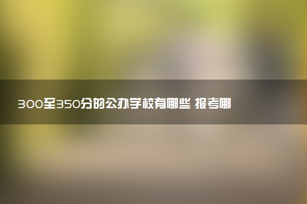 300至350分的公办学校有哪些 报考哪所院校好