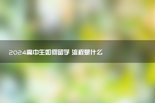2024高中生如何留学 流程是什么