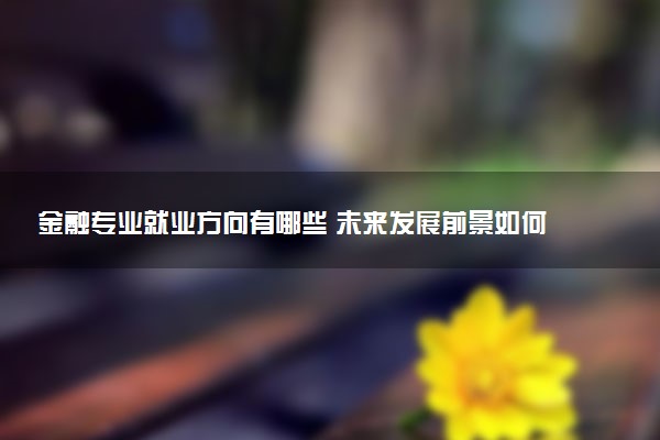 金融专业就业方向有哪些 未来发展前景如何