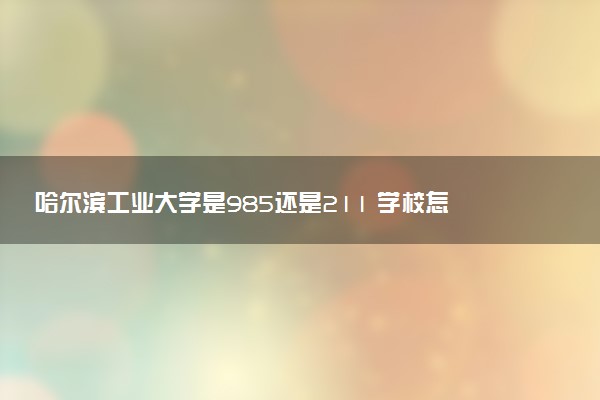 哈尔滨工业大学是985还是211 学校怎么样