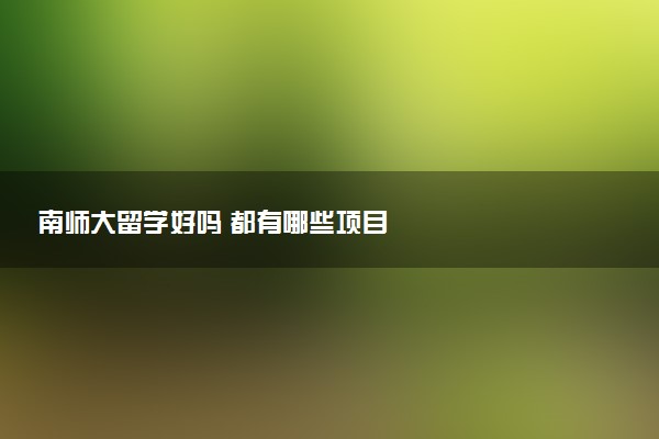 南师大留学好吗 都有哪些项目