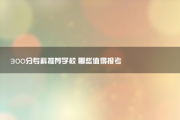 300分专科推荐学校 哪些值得报考