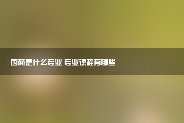 国商是什么专业 专业课程有哪些