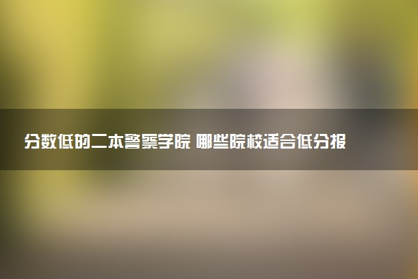 分数低的二本警察学院 哪些院校适合低分报考