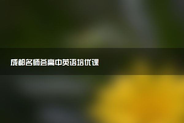 成都名师荟高中英语培优课