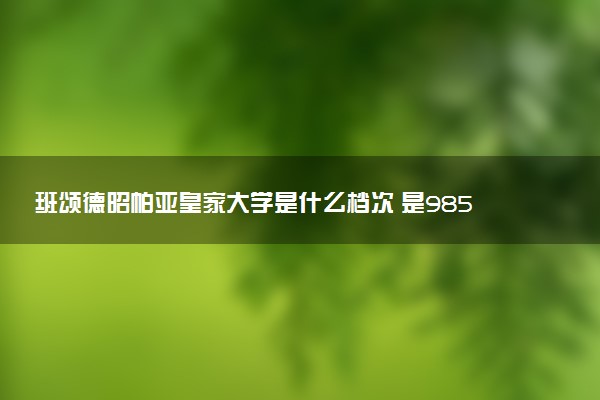 班颂德昭帕亚皇家大学是什么档次 是985还是211