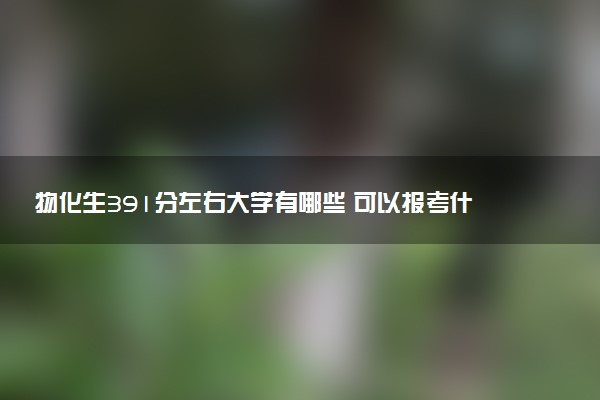 物化生391分左右大学有哪些 可以报考什么专业