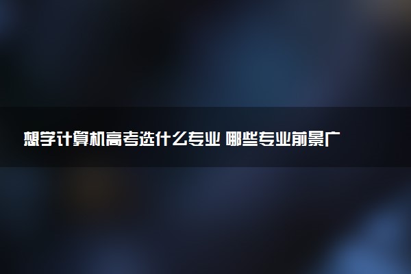 想学计算机高考选什么专业 哪些专业前景广阔