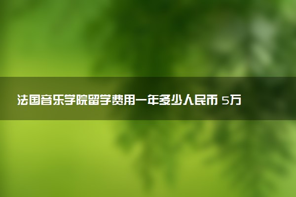 法国音乐学院留学费用一年多少人民币 5万够吗