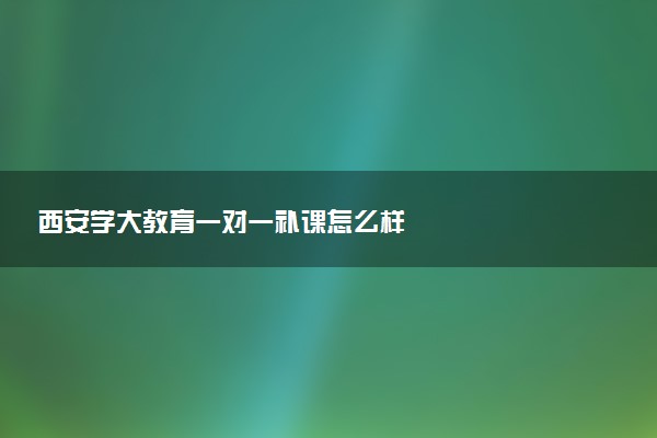西安学大教育一对一补课怎么样