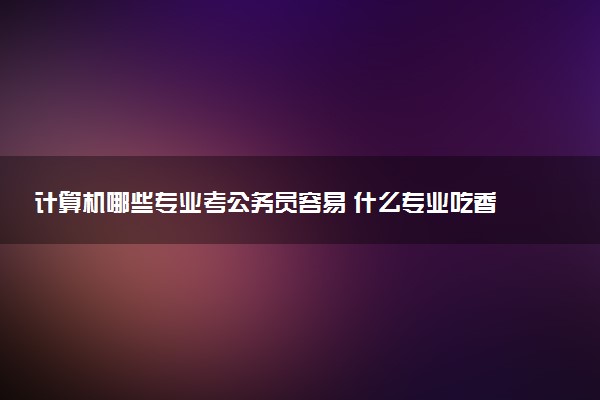 计算机哪些专业考公务员容易 什么专业吃香值得读