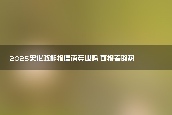 2025史化政能报德语专业吗 可报考的热门专业推荐