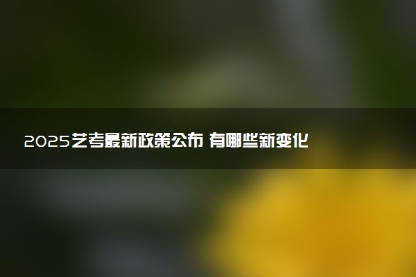 2025艺考最新政策公布 有哪些新变化