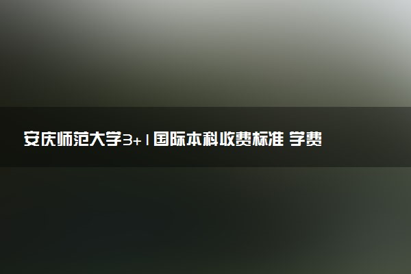 安庆师范大学3+1国际本科收费标准 学费多少钱