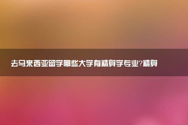去马来西亚留学哪些大学有精算学专业？精算师的就业前景如何?