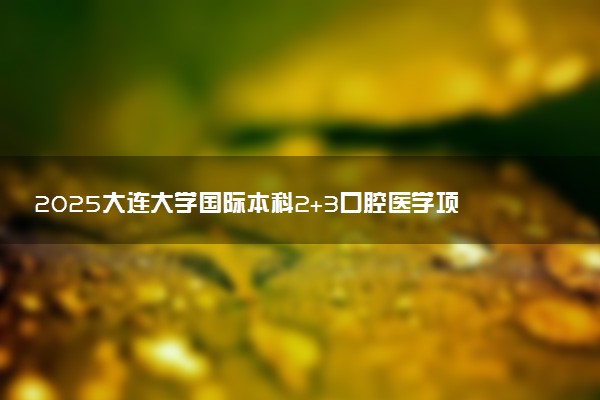 2025大连大学国际本科2+3口腔医学项目申请条件及材料