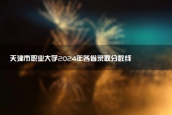 天津市职业大学2024年各省录取分数线 多少分能考上