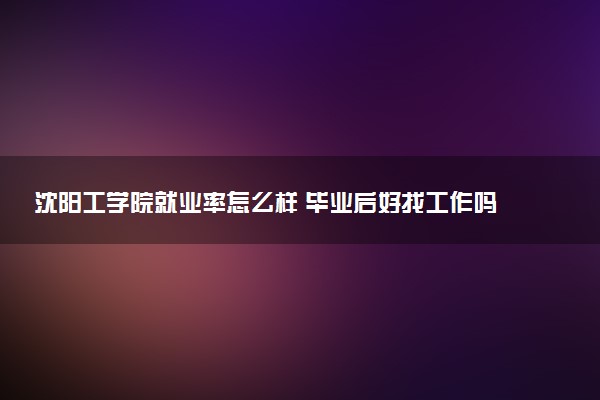 沈阳工学院就业率怎么样 毕业后好找工作吗