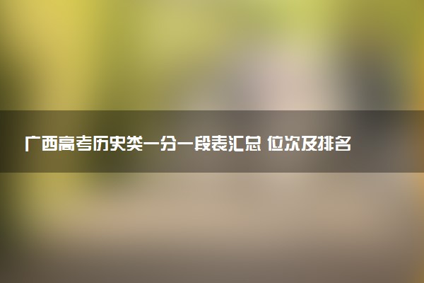 广西高考历史类一分一段表汇总 位次及排名查询（2025年参考）