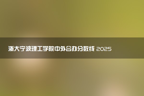浙大宁波理工学院中外合办分数线 2025多少分能录取