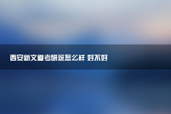 西安新文道考研班怎么样 好不好