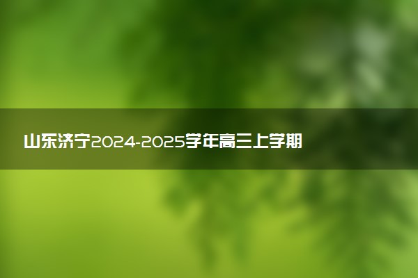 山东济宁2024-2025学年高三上学期1月期末试题及答案汇总