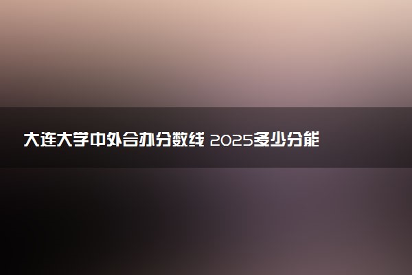 大连大学中外合办分数线 2025多少分能录取