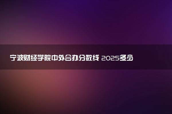 宁波财经学院中外合办分数线 2025多少分能录取