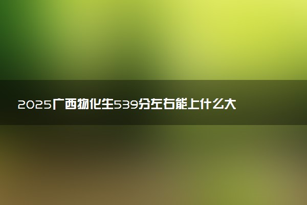 2025广西物化生539分左右能上什么大学 可以报考的院校名单