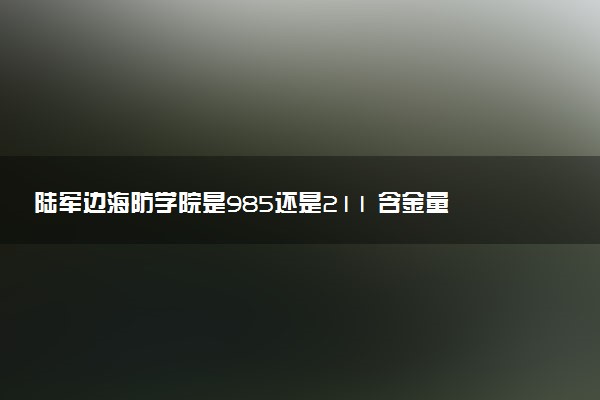 陆军边海防学院是985还是211 含金量怎么样