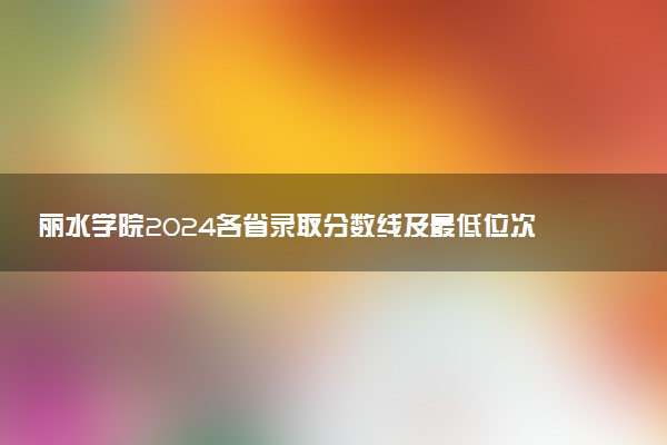 丽水学院2024各省录取分数线及最低位次是多少