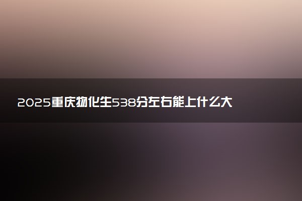 2025重庆物化生538分左右能上什么大学 可以报考的院校名单