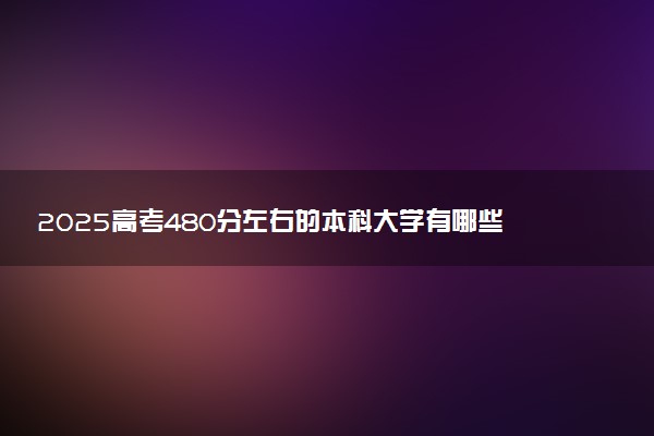 2025高考480分左右的本科大学有哪些 选哪所学校好