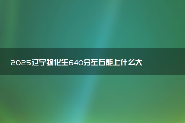 2025辽宁物化生640分左右能上什么大学 可以报考的院校名单