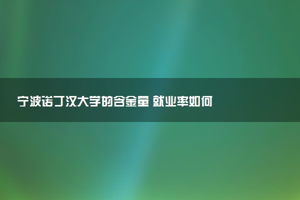 宁波诺丁汉大学的含金量 就业率如何