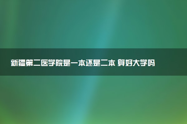 新疆第二医学院是一本还是二本 算好大学吗
