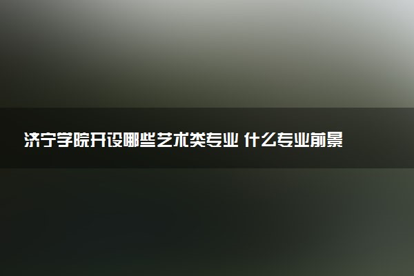 济宁学院开设哪些艺术类专业 什么专业前景好