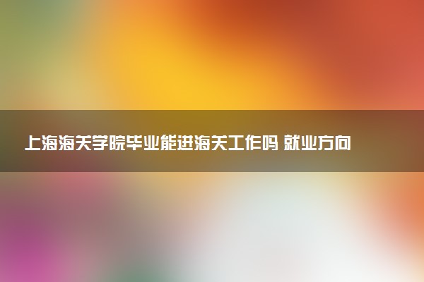 上海海关学院毕业能进海关工作吗 就业方向有哪些
